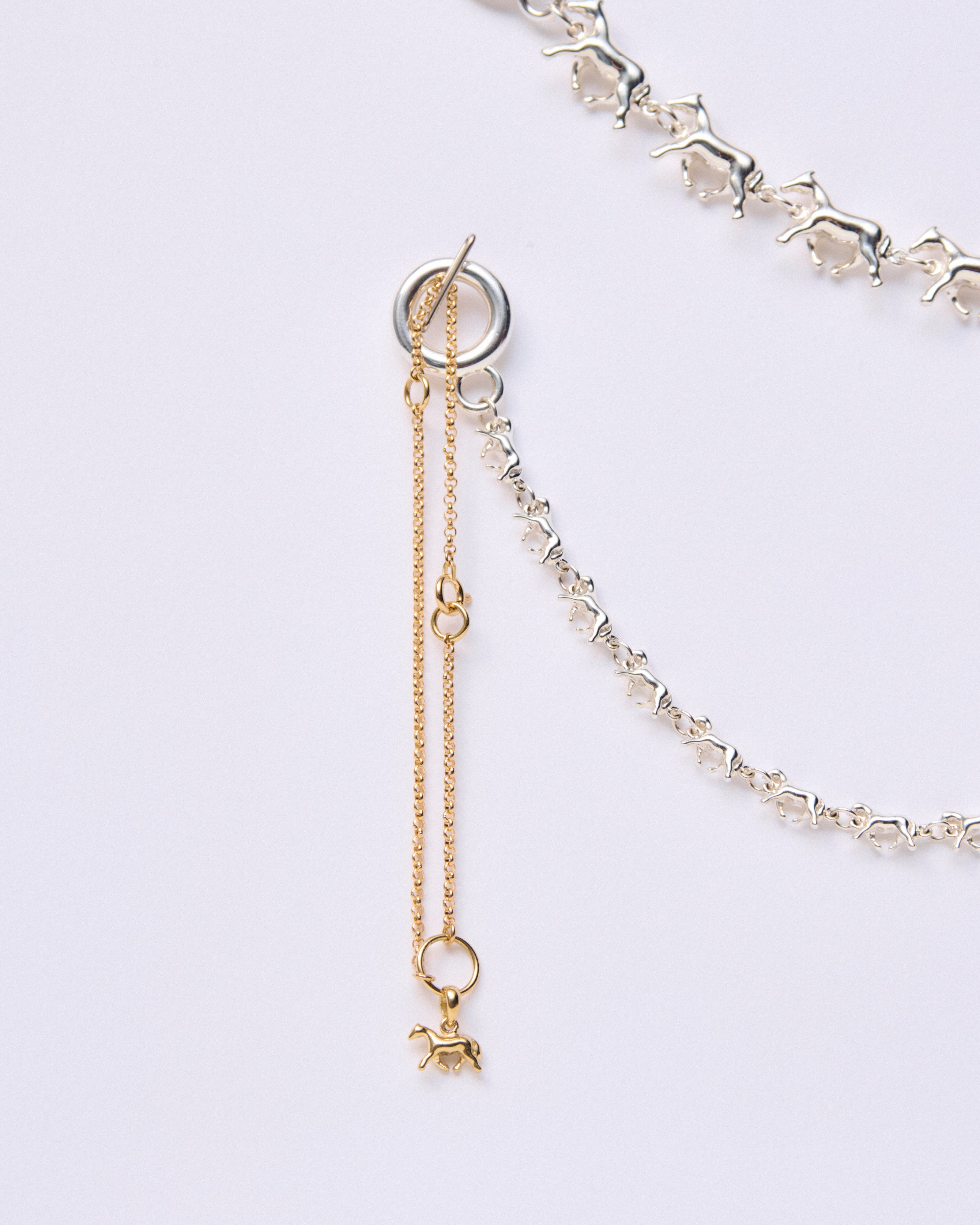 horse chain bracelet 02 K18