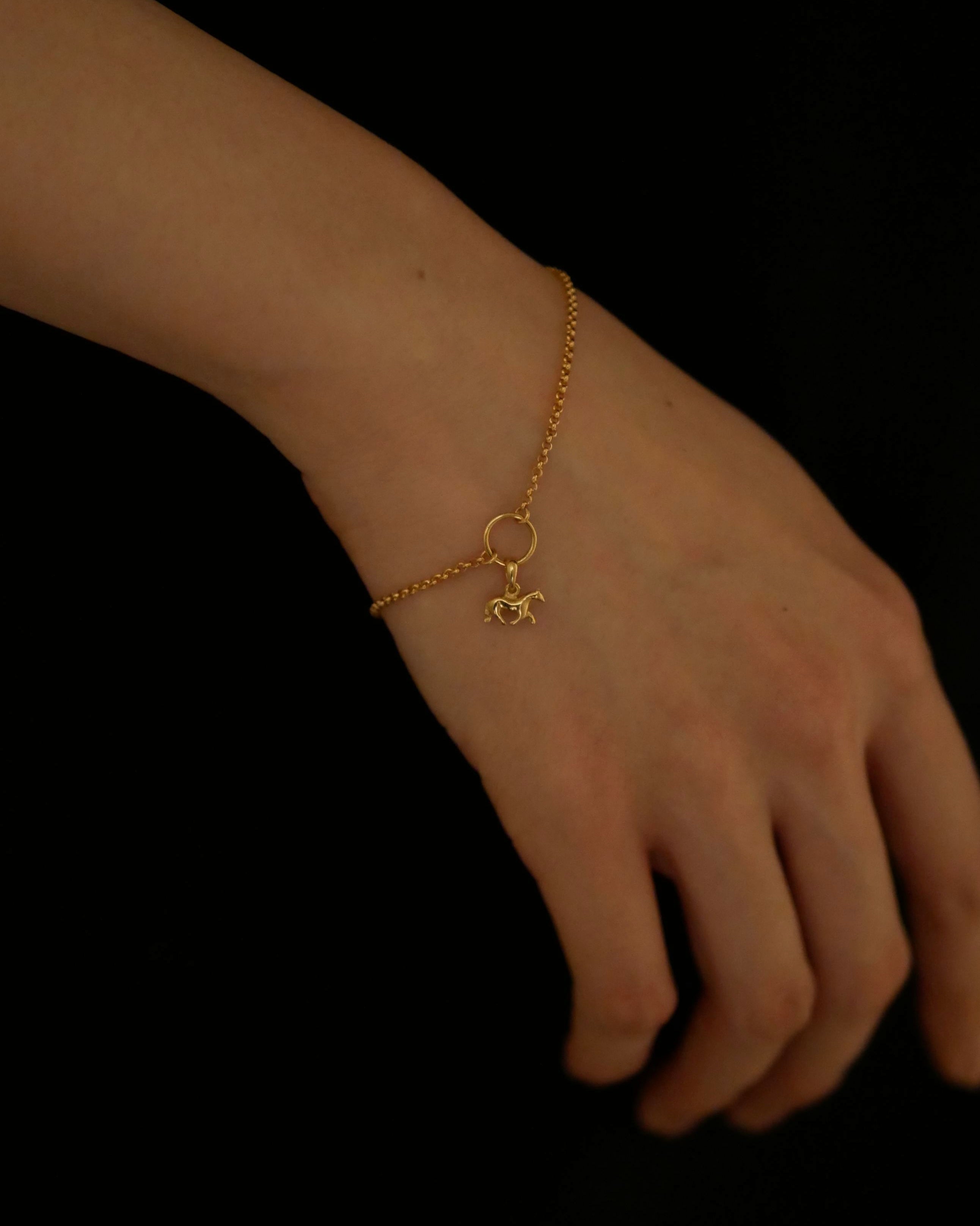 horse chain bracelet 02 K18