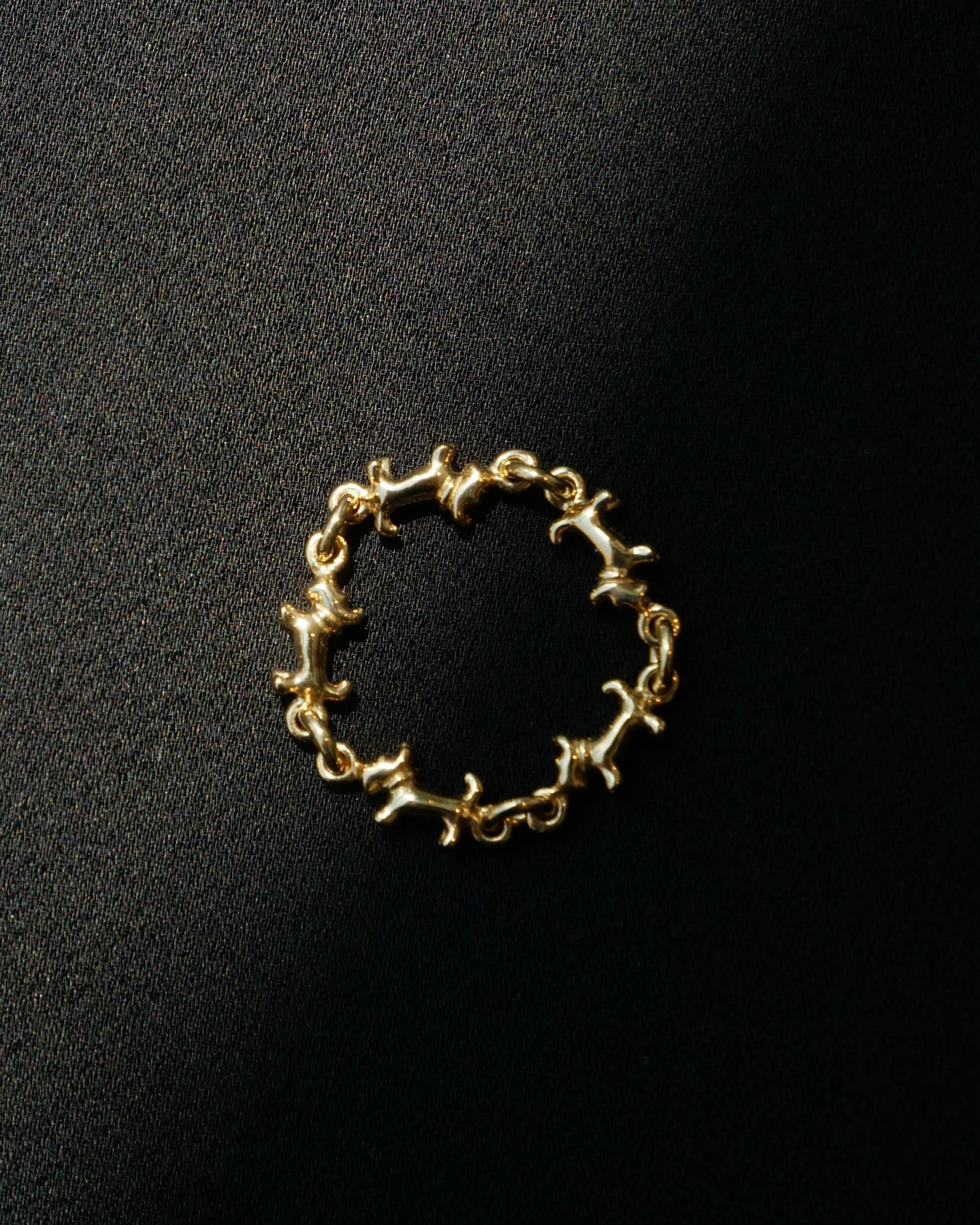 【受注品】schnauzer chain ring gold
