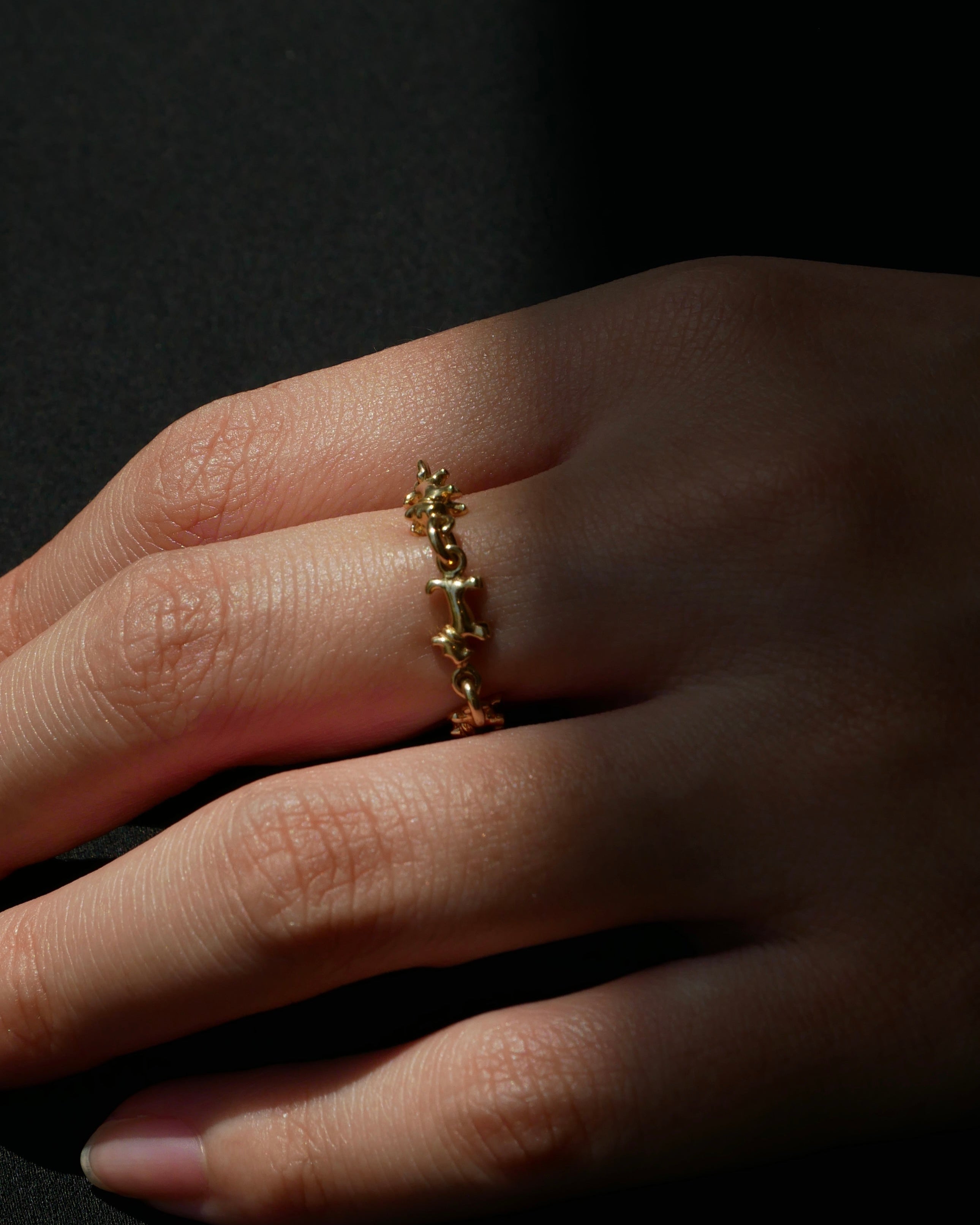 【受注品】schnauzer chain ring gold