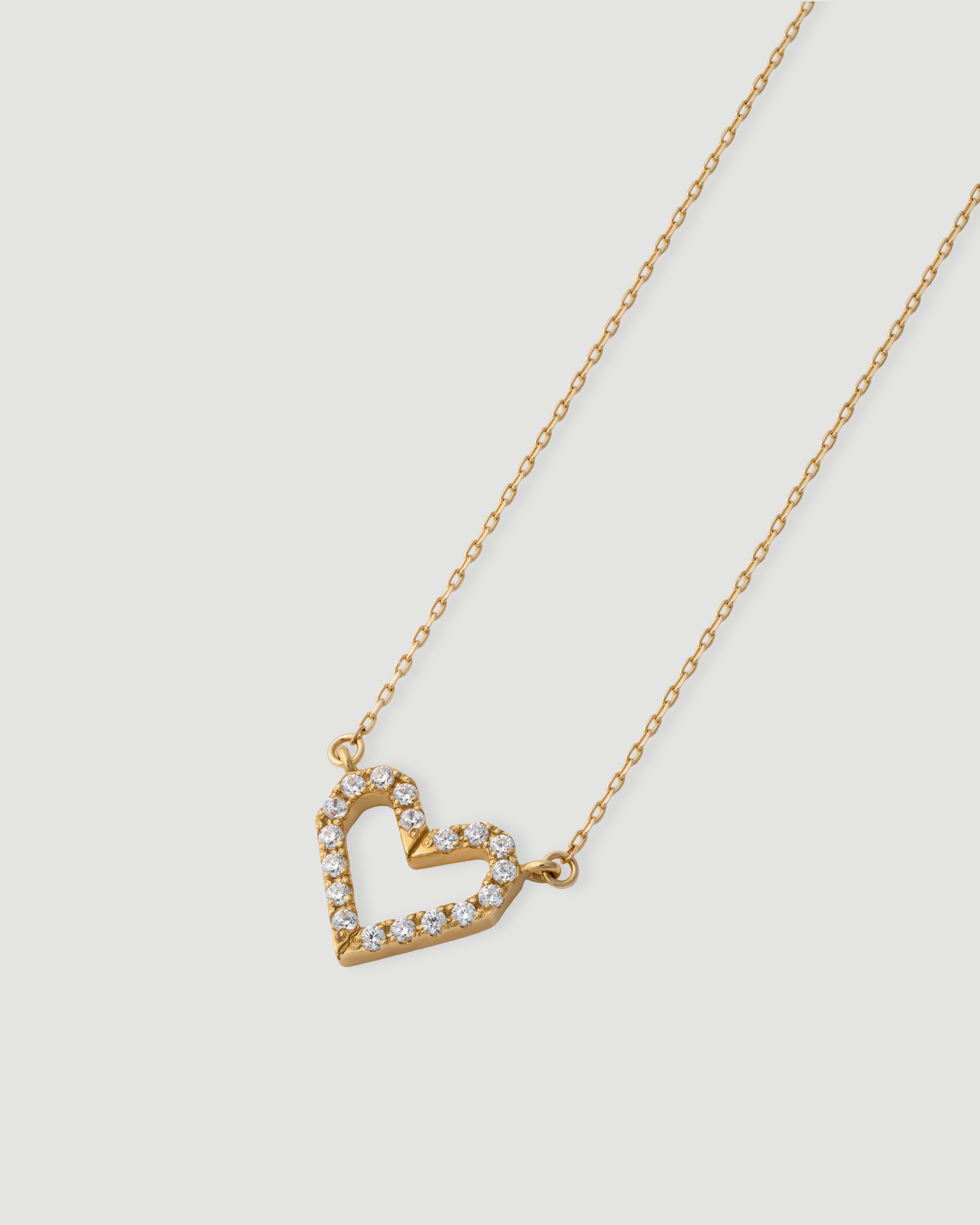 【受注品】ORIGAMI heart dia necklace 01