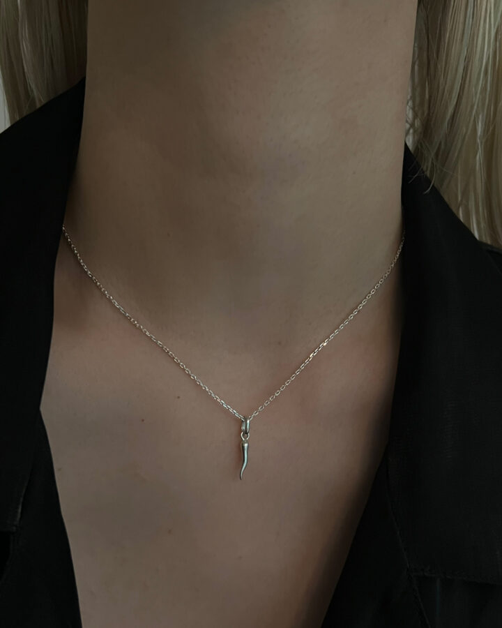 silver corno necklace