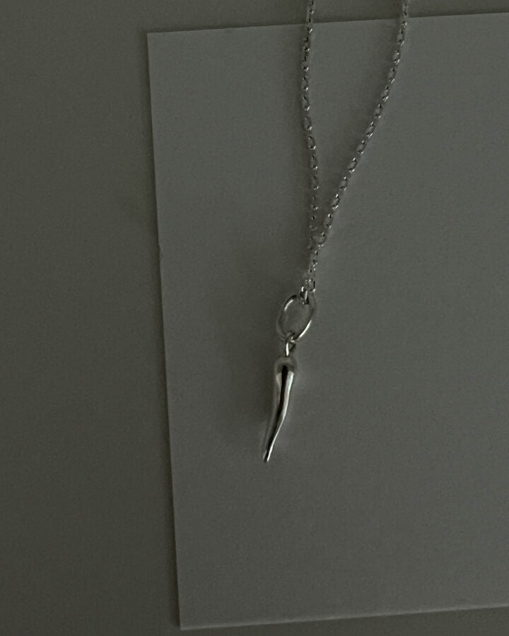 silver corno necklace