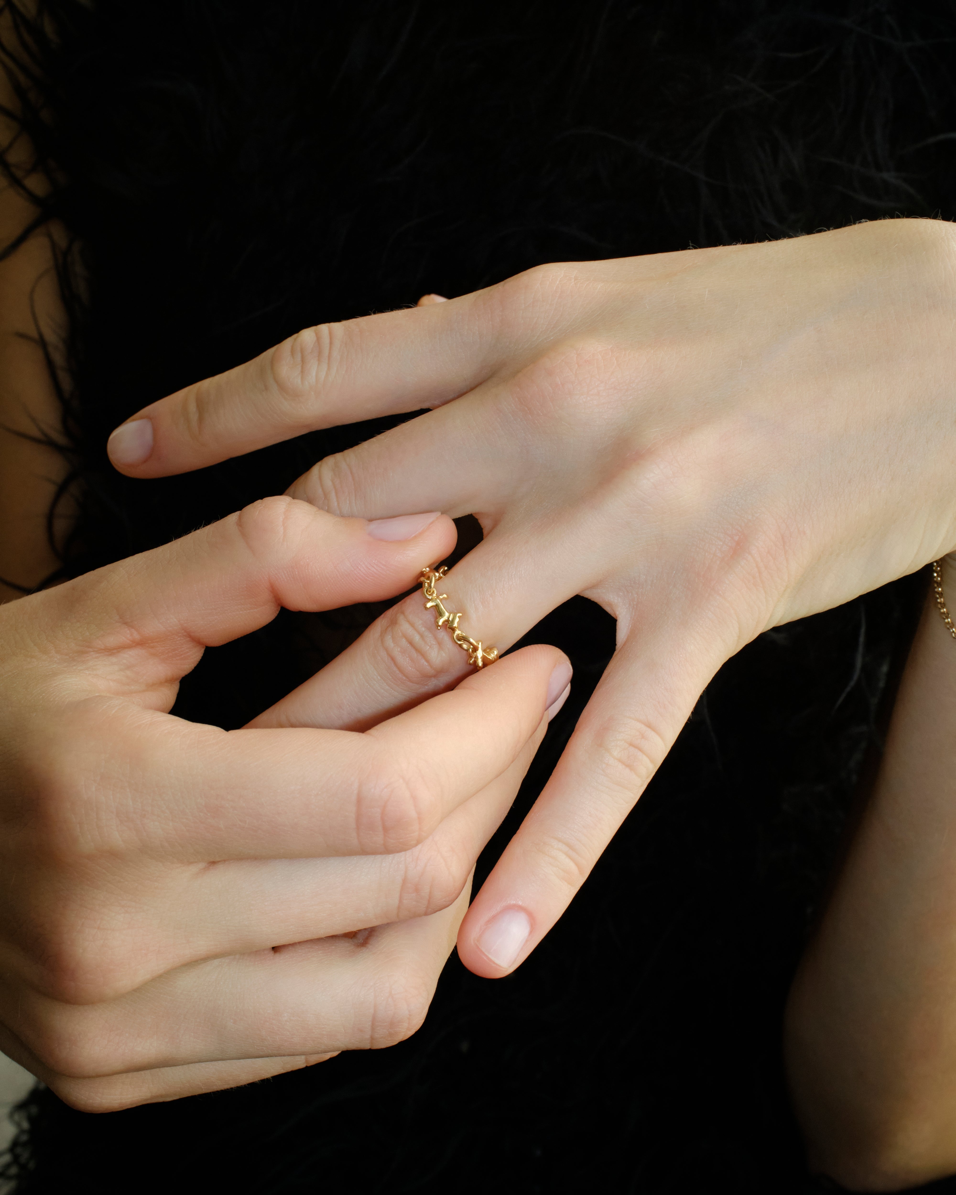 【受注品】schnauzer chain ring gold