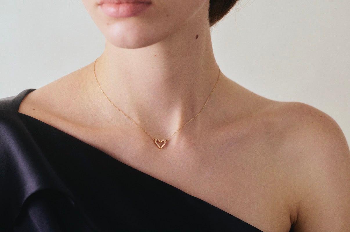 ORIGAMI heart dia necklace 01｜LORO(ロロ)公式通販