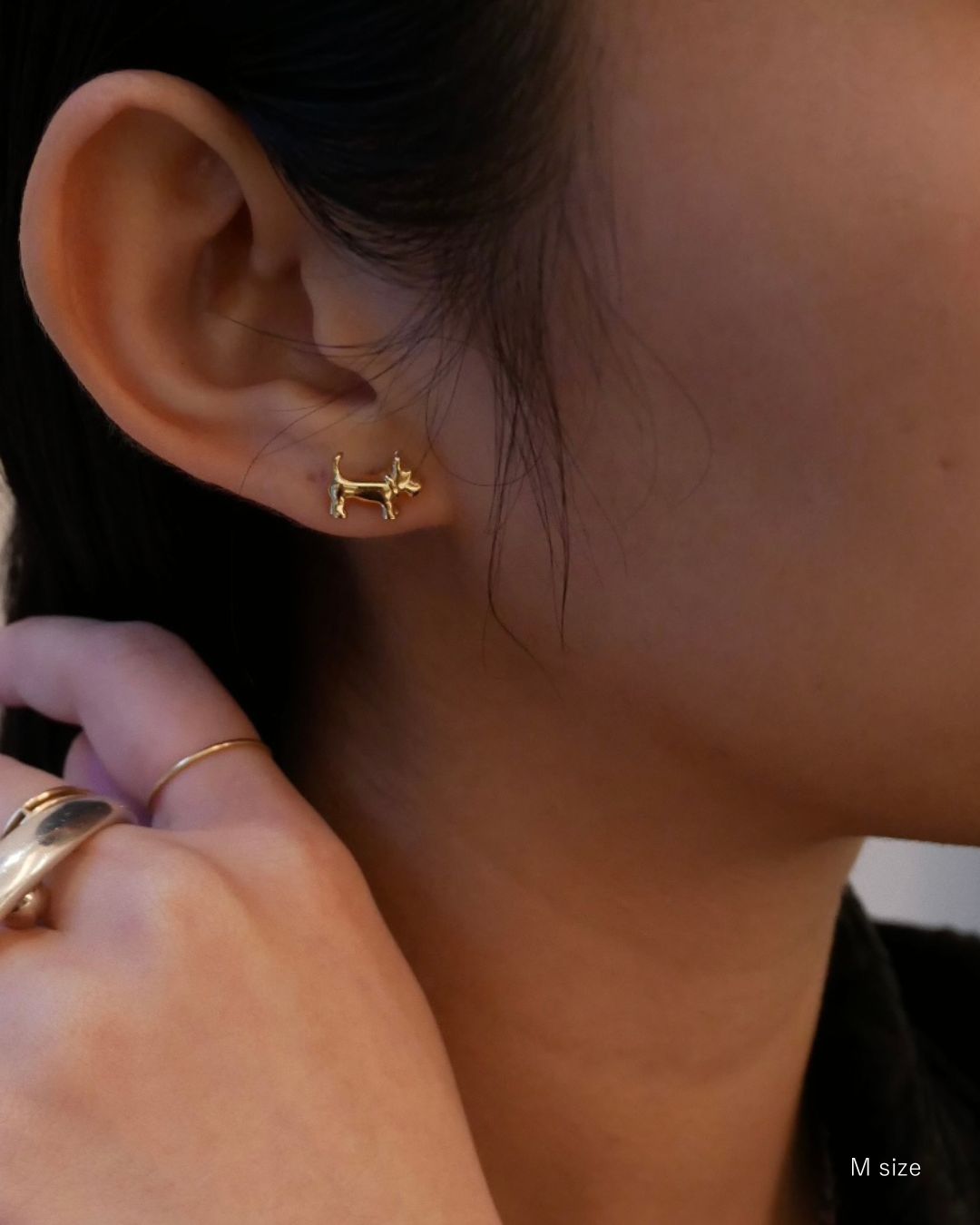 [Made to order] Schnauzer pierce gold