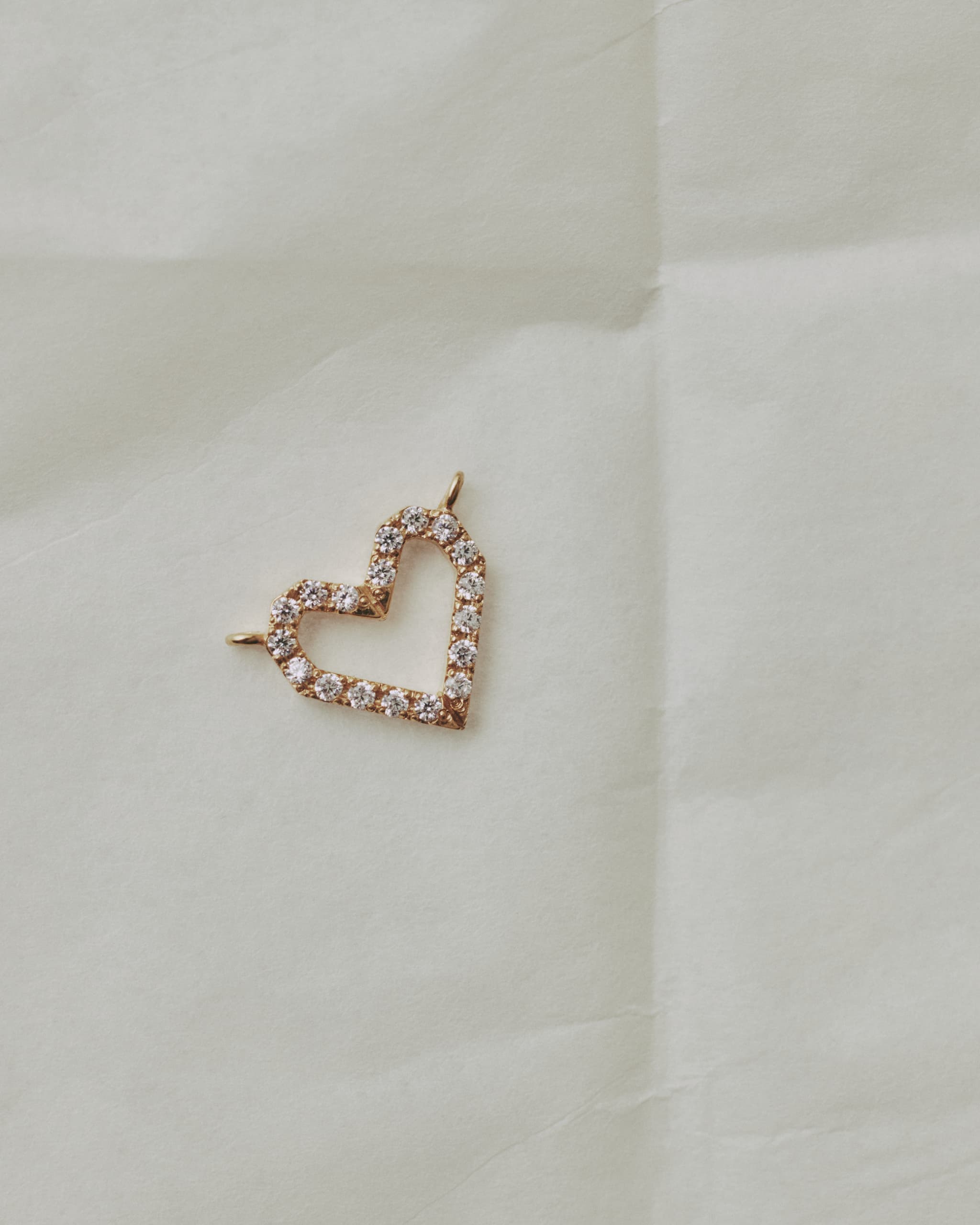 【受注品】ORIGAMI heart dia necklace 01