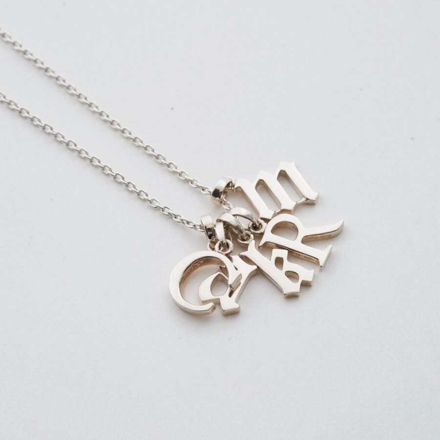 initial necklace silver