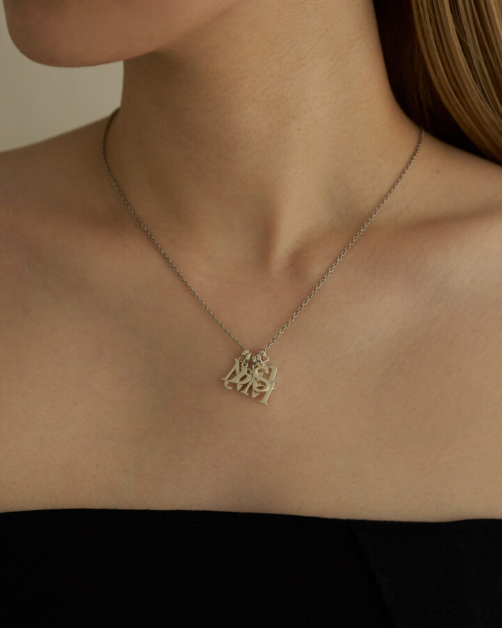 【受注品】 initial  necklace top 5piece set  silver